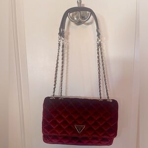 Guess red velvet bag. Brand new without tags